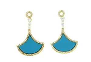 Roman Joyero Pendientes<DRAKKAR, pendientes largos de plata con turquesa y circonitas