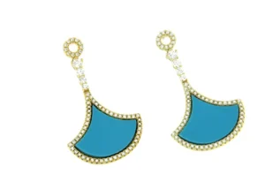 Roman Joyero Pendientes<DRAKKAR, pendientes largos de plata con turquesa y circonitas