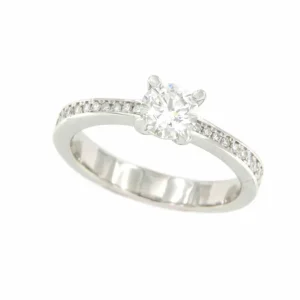 Roman Joyero Anillos<DREMEL anillo solitario oro blanco de 18 ktes con brillantes