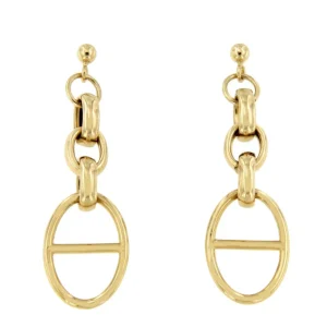 Roman Joyero Pendientes<DRENTHE pendiente oro amarillo 18 ktes eslabón calabrote