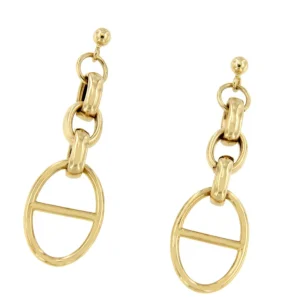 Roman Joyero Pendientes<DRENTHE pendiente oro amarillo 18 ktes eslabón calabrote