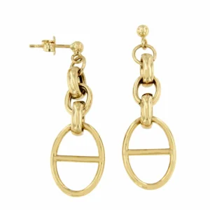 Roman Joyero Pendientes<DRENTHE pendiente oro amarillo 18 ktes eslabón calabrote