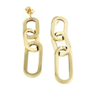 Roman Joyero Pendientes<DRERI pendiente oro amarillo 18 ktes tres eslabones grandes