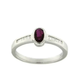 Roman Joyero Anillos<DREXLER, anillo solitario de rubí en oro blanco