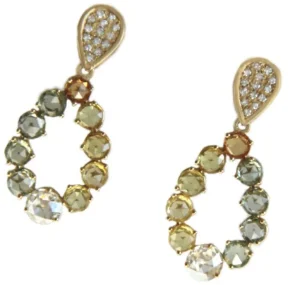 Roman Joyero Pendientes<ECLEPTICA, pendientes largos de oro amarillo con brillantes y zafiros