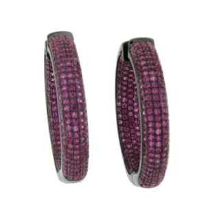 Roman Joyero Pendientes<EDIK, aros de plata gruesos con circonitas de colores