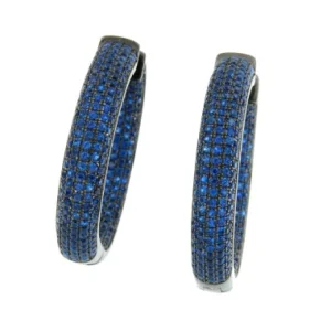 Roman Joyero Pendientes<EDIK, aros de plata gruesos con circonitas de colores