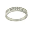 Roman Joyero Anillos<Elegante media alianza de plata chapada o rodiada y circonitas