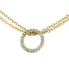Roman Joyero Cadenas Y Gargantillas<EREBO, collar dorado con círculo de circonitas blancas.