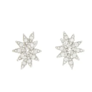 Roman Joyero Pendientes<ESMIRNA pendientes hojas oro blanco de 18 ktes con brillantes