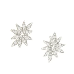 Roman Joyero Pendientes<ESMIRNA pendientes hojas oro blanco de 18 ktes con brillantes