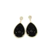 Roman Joyero Pendientes<EURIKIDES, pendientes de plata dorada con onyx