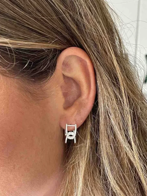 Roman Joyero Pendientes<EZPELETA, pendientes de aro con diamantes
