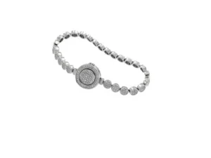 Roman Joyero Pulseras<FAIZAL, pulsera en plata semirígida con un círculo y cadena.