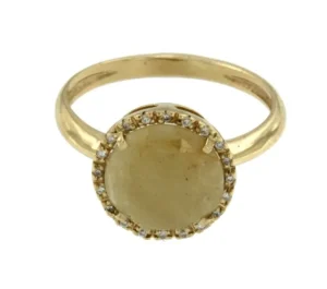Roman Joyero Anillos<FLORENCIA, anillo de oro amarillo con diamantes y zafiro