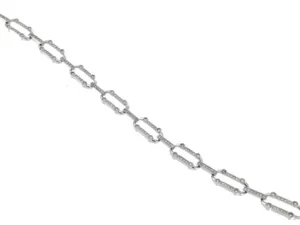 Roman Joyero Pulseras<FOLGARIA, pulsera barbada en plata con circonitas y eslabones