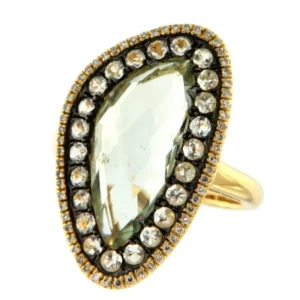 Roman Joyero Anillos<FOXTROT, Anillo de oro con diamantes y amatista verde