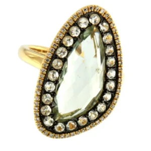 Roman Joyero Anillos<FOXTROT, Anillo de oro con diamantes y amatista verde