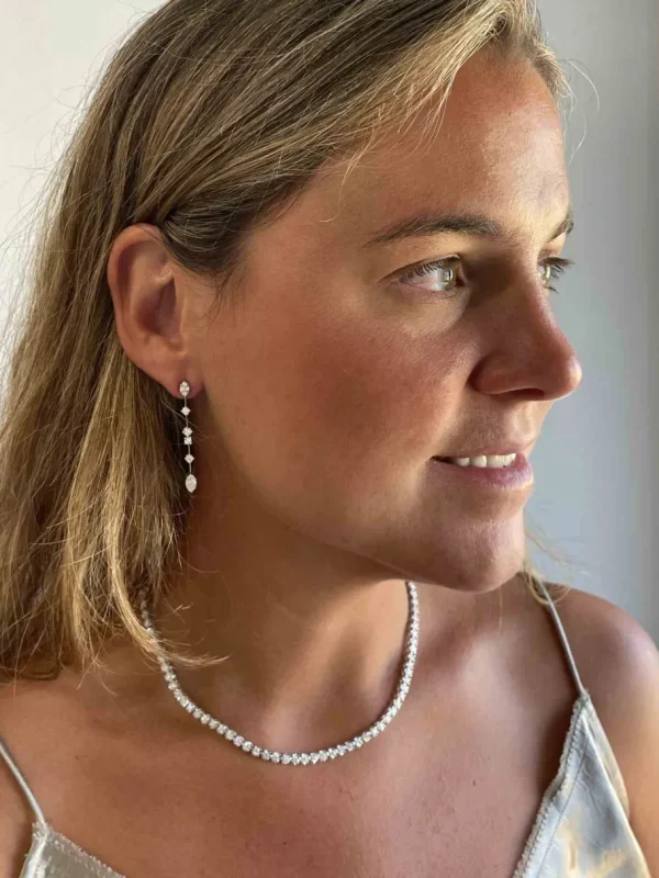 Roman Joyero Cadenas Y Gargantillas<Gargantilla AJACCIO riviere de oro blanco 18 kites con brillantes