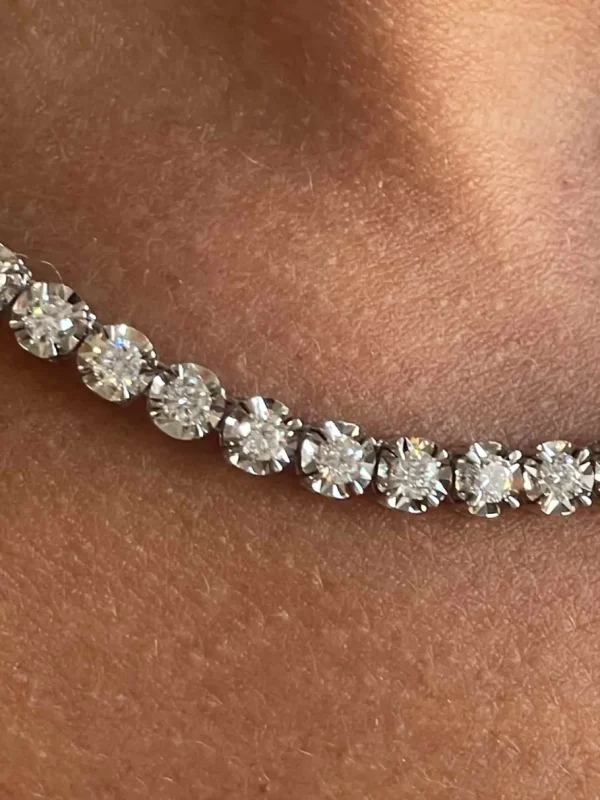 Roman Joyero Cadenas Y Gargantillas<Gargantilla AJACCIO riviere de oro blanco 18 kites con brillantes