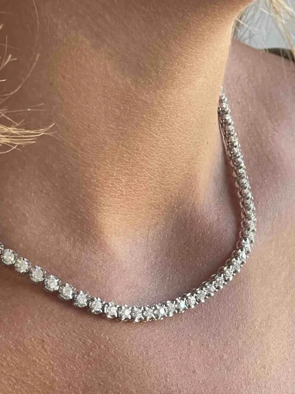 Roman Joyero Cadenas Y Gargantillas<Gargantilla AJACCIO riviere de oro blanco 18 kites con brillantes