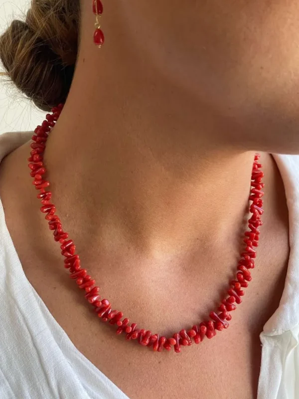 Roman Joyero Cadenas Y Gargantillas<Gargantilla BAMBU de corales engarzados tipo ramas cierres oro 18 ktes