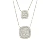 Roman Joyero Cadenas Y Gargantillas<Gargantilla DIJON doble con 2 colgantes en oro blanco 18 ktes y brillantes