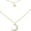 Roman Joyero Cadenas Y Gargantillas<Gargantilla doble de plata de ley con luna, estrella y circonitas