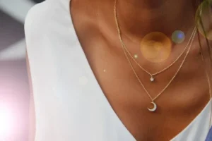 Roman Joyero Cadenas Y Gargantillas<Gargantilla doble de plata de ley con luna, estrella y circonitas