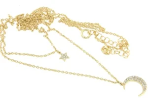 Roman Joyero Cadenas Y Gargantillas<Gargantilla doble de plata de ley con luna, estrella y circonitas
