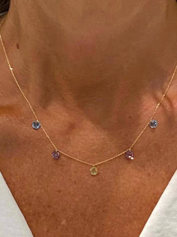Roman Joyero Cadenas Y Gargantillas<Gargantilla GAZME en oro amarillo con piñones de cuarzo