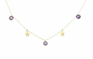 Roman Joyero Cadenas Y Gargantillas<Gargantilla GIZEM en oro amarillo, estrellas y cuarzos
