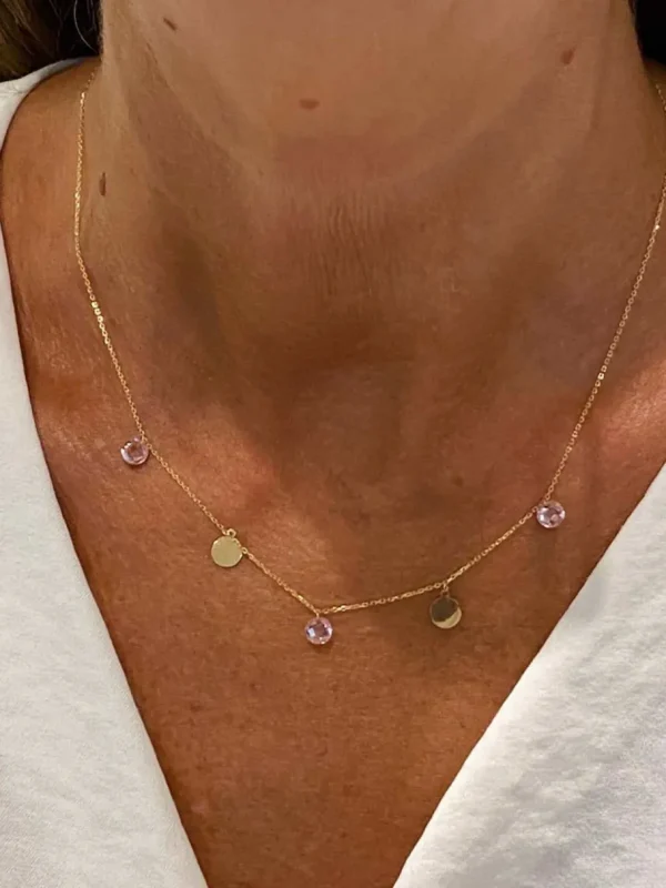 Roman Joyero Cadenas Y Gargantillas<Gargantilla GONCA en oro amarillo, chapitas y cuarzos