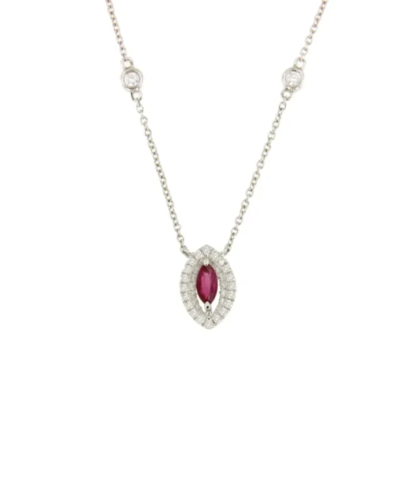 Roman Joyero Cadenas Y Gargantillas<Gargantilla GRENOBLE con colgante oro blanco 18 ktes brillantes y piedra
