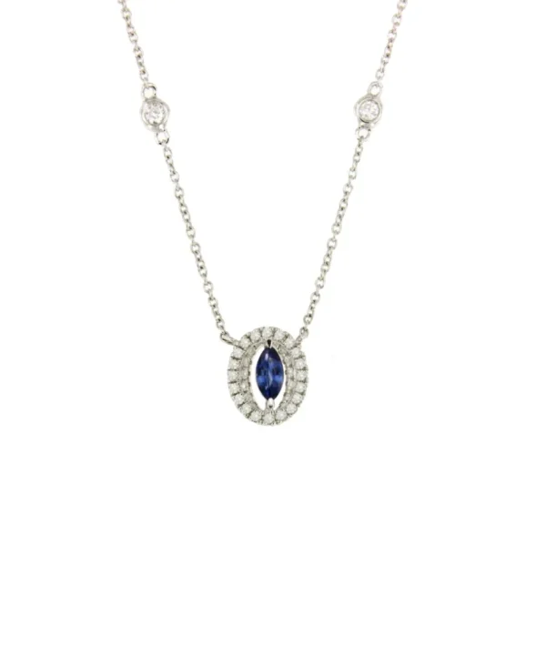 Roman Joyero Cadenas Y Gargantillas<Gargantilla GRENOBLE con colgante oro blanco 18 ktes brillantes y piedra