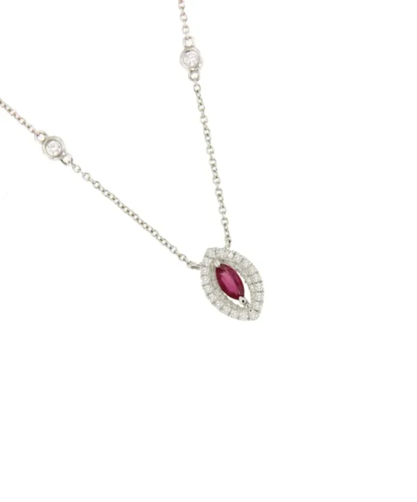 Roman Joyero Cadenas Y Gargantillas<Gargantilla GRENOBLE con colgante oro blanco 18 ktes brillantes y piedra