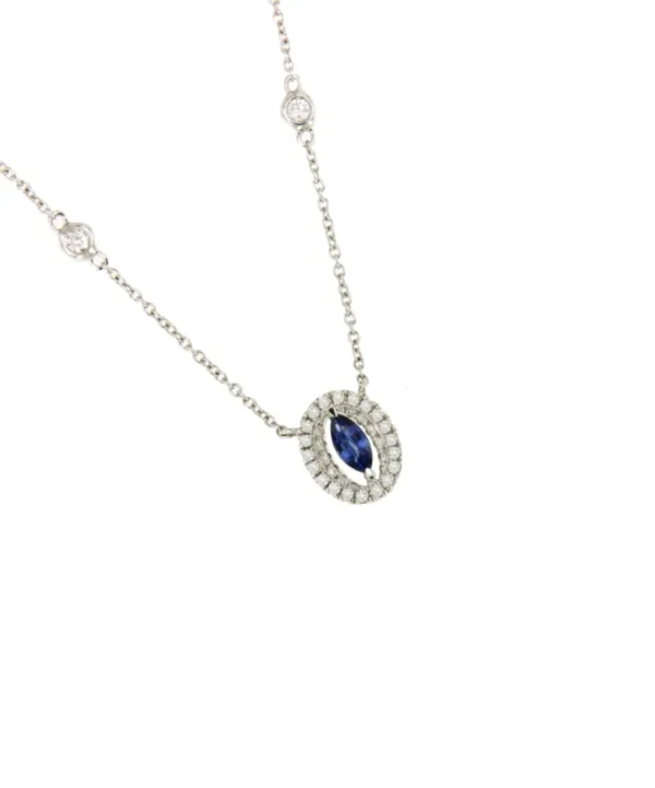 Roman Joyero Cadenas Y Gargantillas<Gargantilla GRENOBLE con colgante oro blanco 18 ktes brillantes y piedra