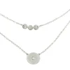 Roman Joyero Cadenas Y Gargantillas<Gargantilla larga doble en plata ley con tachuelas y círculo