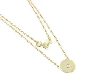 Roman Joyero Cadenas Y Gargantillas<Gargantilla larga doble en plata ley con tachuelas y círculo