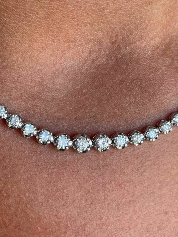 Roman Joyero Cadenas Y Gargantillas<Gargantilla MONTLUCON riviere oro blanco 18 ktes con brillantes en disminución