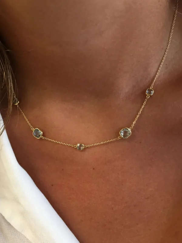 Roman Joyero Cadenas Y Gargantillas<Gargantilla NEVIN oro amarillo de 18 ktes con topacios azules
