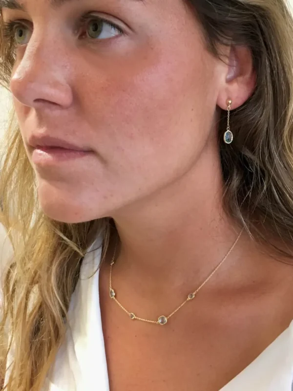 Roman Joyero Cadenas Y Gargantillas<Gargantilla NEVIN oro amarillo de 18 ktes con topacios azules