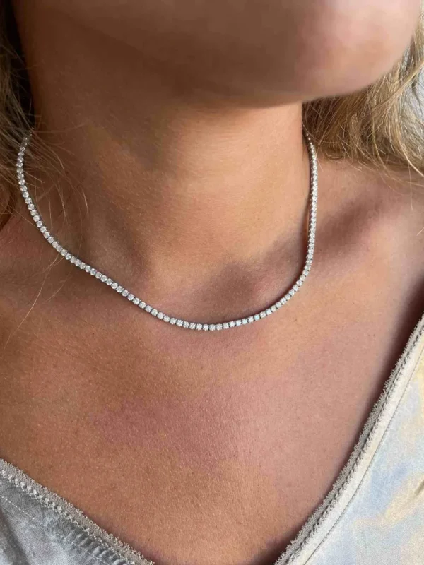Roman Joyero Cadenas Y Gargantillas<Gargantilla NIORT riviere de brillante en oro blanco 18 ktes.