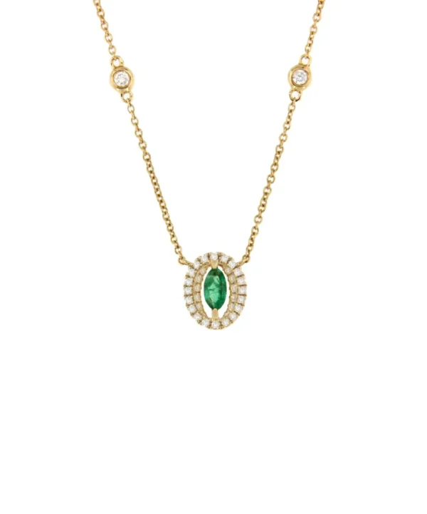 Roman Joyero Cadenas Y Gargantillas<Gargantilla RENNES con colgante oro amarillo 18 ktes esmeralda y brillantes
