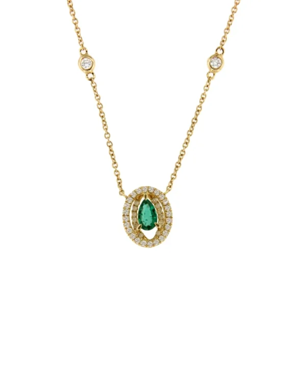 Roman Joyero Cadenas Y Gargantillas<Gargantilla RENNES con colgante oro amarillo 18 ktes esmeralda y brillantes