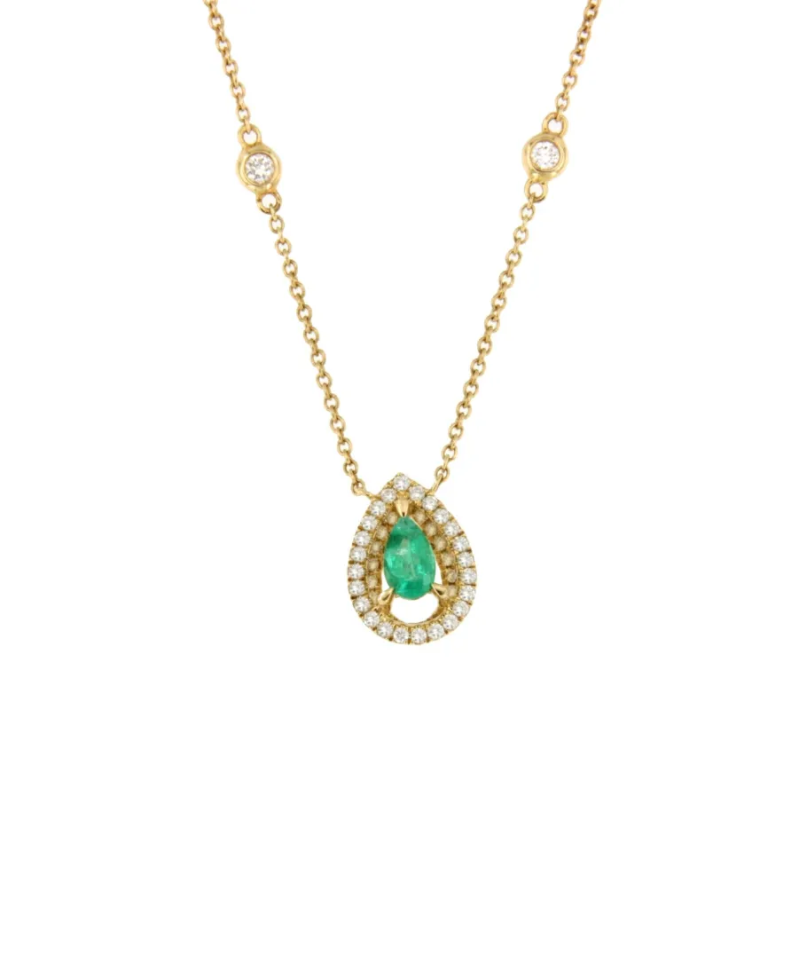 gargantilla_rennes_con_co_13.webp Roman Joyero Cadenas Y Gargantillas<Gargantilla RENNES con colgante oro amarillo 18 ktes esmeralda y brillantes