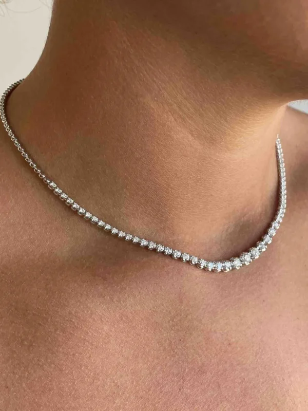 Roman Joyero Cadenas Y Gargantillas<Gargantilla TROYES riviere de brillante en disminución en oro blanco 18 ktes