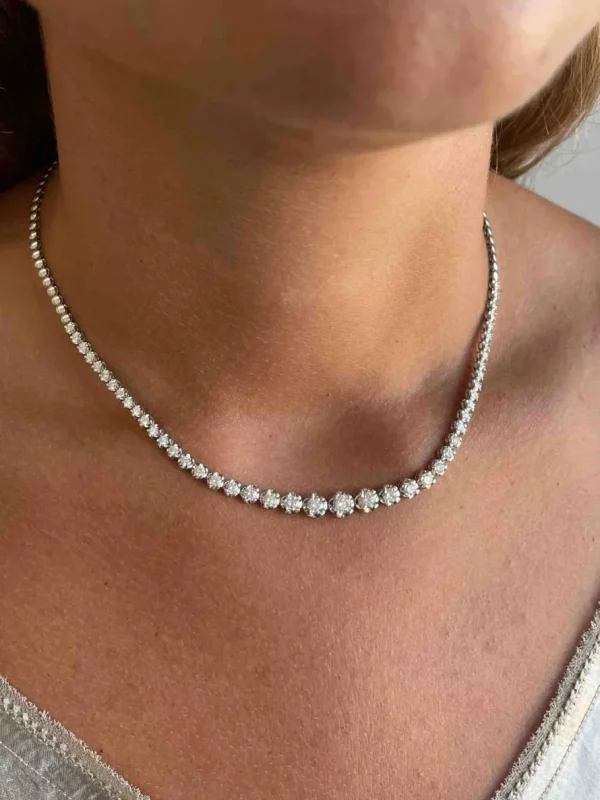 Roman Joyero Cadenas Y Gargantillas<Gargantilla VALENCE riviere brillantes oro blanco 18 ktes en disminución.
