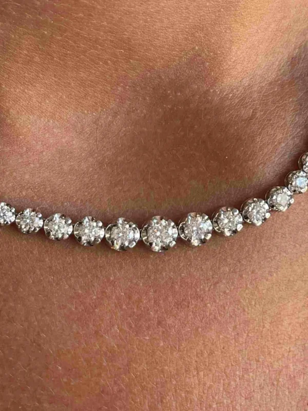 Roman Joyero Cadenas Y Gargantillas<Gargantilla VALENCE riviere brillantes oro blanco 18 ktes en disminución.