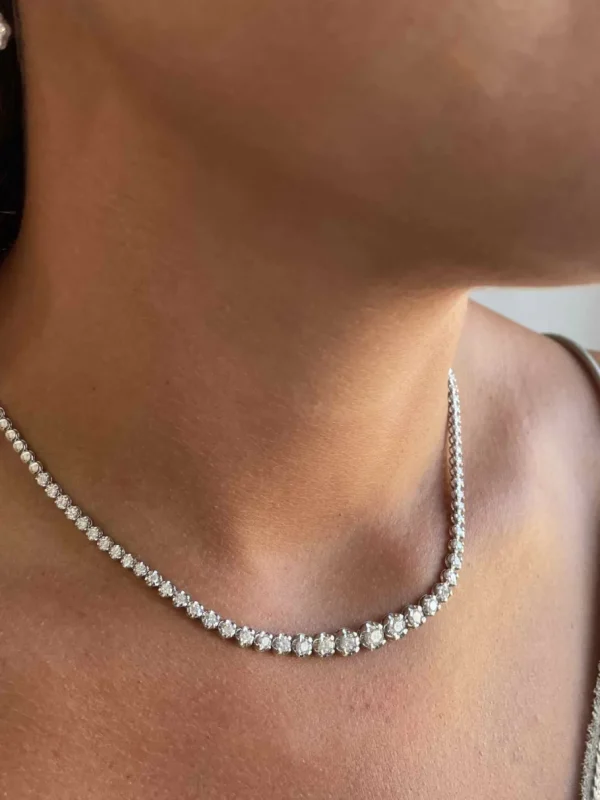 Roman Joyero Cadenas Y Gargantillas<Gargantilla VALENCE riviere brillantes oro blanco 18 ktes en disminución.